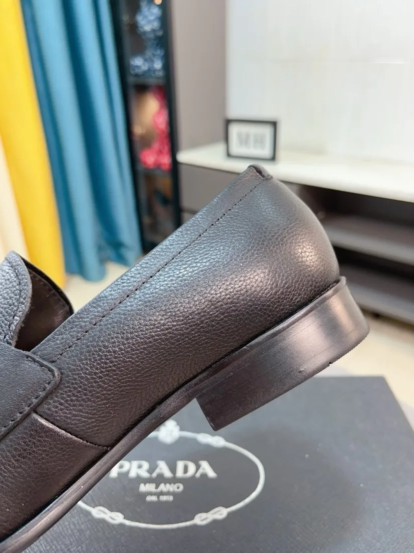 Men's shoes 💰540🌹🌹【PRADA Leather Shoes】Top purchasing agency Original imported Italian custom-made open-edge beaded cowhide leather surface, fully imported water-dyed breathable cowhide lining, original factory special molded sole super comfortable, size: 38-44